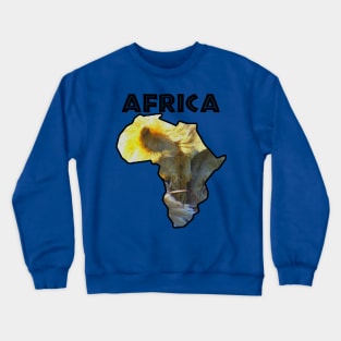 Africa Wildlife Map Lion Feast Crewneck Sweatshirt